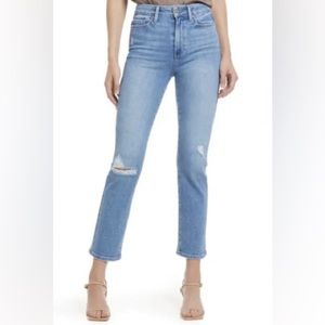 PAIGE Cindy High Rise Straight Ankle Jeans